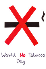Red no smoking sign, stop tobacco save your life