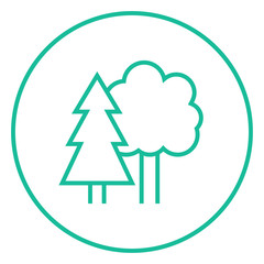 Trees line icon.