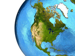 Fototapeta premium North American continent on Earth