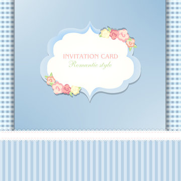 Floral Save the Date or wedding invitation set.