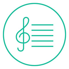 Treble clef line icon.