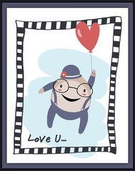 Humpty Dumpty lover with heart envelope