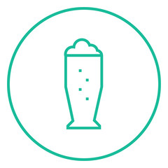 Glass of beer line icon.