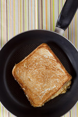 Toast on frying pan