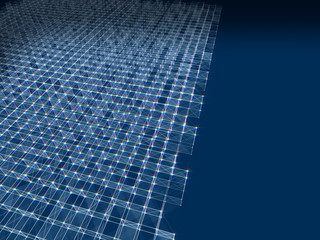 Abstract polygonal space low poly dark background with connecting dots and lines. cube  structure © jm1366