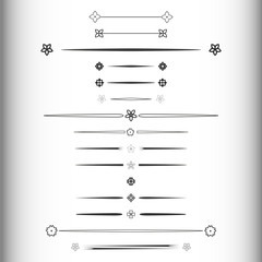 A diverse collection of vector dividers, bumpers, frames, ornaments. Floral elements