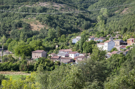 Views of Nocedo de Gordon, a small town in the municipality of La Pola de Gordon, in Leon Province, Spain