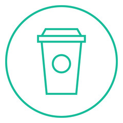 Disposable cup line icon.
