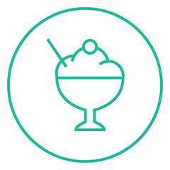 Cup of ice cream line icon.