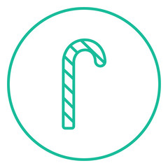 Candy cane line icon.