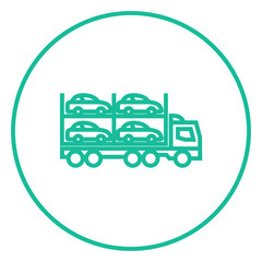 Car carrier line icon.