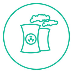 Nuclear power plant line icon.