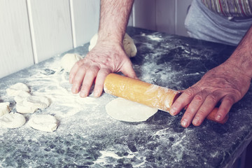 knead flour toned dough
