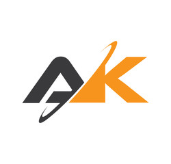 AK initial logo with double swoosh