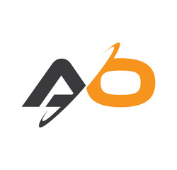 AO initial logo with double swoosh