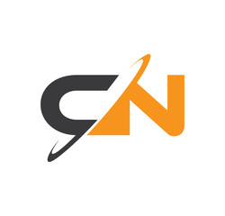 CN initial logo with double swoosh