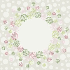 Color roses frame. Vector illustration