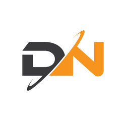 DN initial logo with double swoosh