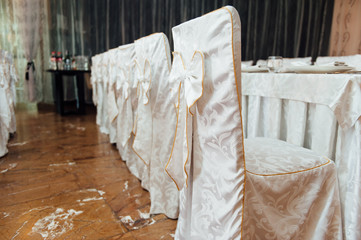 Fototapeta na wymiar chair set for wedding or another catered event
