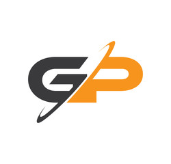 GP initial logo with double swoosh