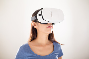 Woman use of VR device
