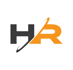 HR initial logo with double swoosh