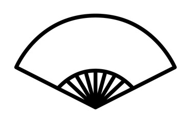 Chinese folding fixed fan line art icon for apps and websites © martialred
