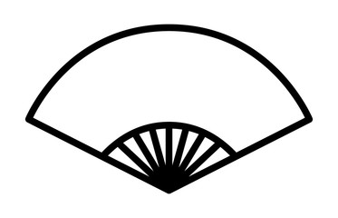 Chinese folding fixed fan line art icon for apps and websites