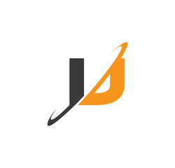 IJ initial logo with double swoosh