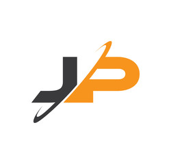 JP initial logo with double swoosh