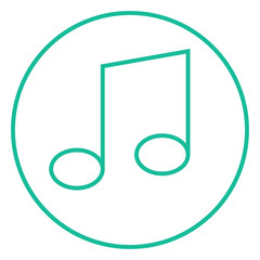 Music note line icon.