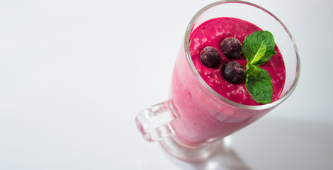 Frozen black currant berries smoothie