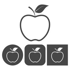 Apple icon - vector icons set