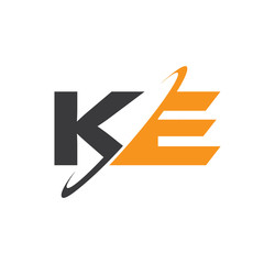 KE initial logo with double swoosh