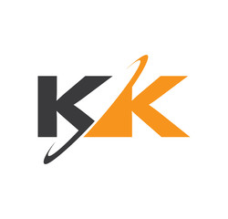 KK initial logo with double swoosh