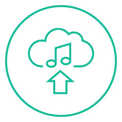 Upload music line icon.