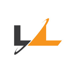 LL initial logo with double swoosh