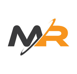 MR initial logo with double swoosh