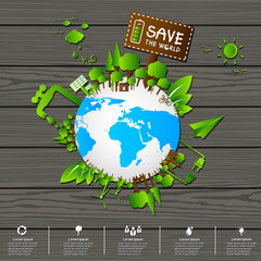 Ecology concept. save world vector illustration