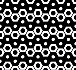 Fototapeta premium Vector modern seamless geometry pattern hexagon, black and white abstract geometric background, subtle pillow print, monochrome retro texture, hipster fashion design
