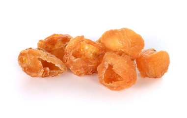 Dried longan on a white background