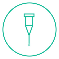 Crutch line icon.