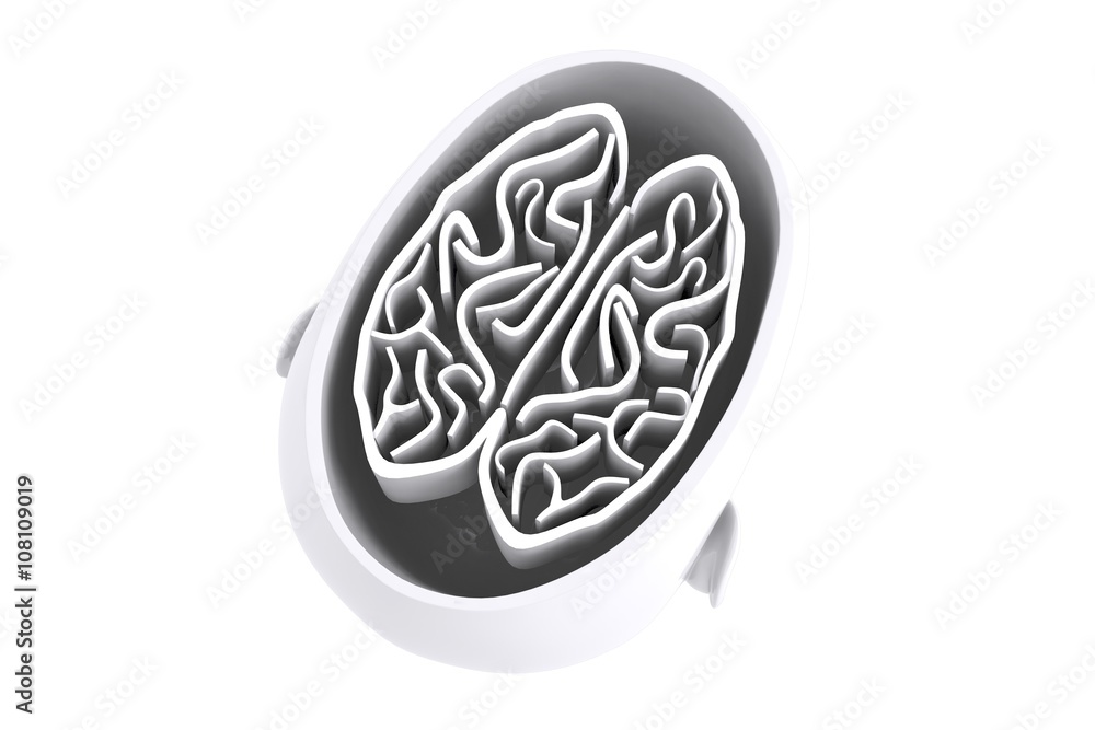 Poster composite image of maze brain in head