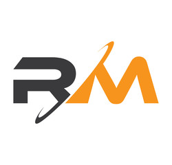 RM initial logo with double swoosh
