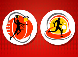 Sport infographic concept design vector basketball and running