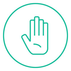 Medical glove line icon.