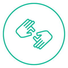 Finger language line icon.