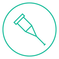 Crutch line icon.