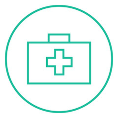 Fototapeta premium First aid kit line icon.