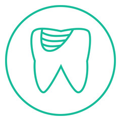 Tooth decay line icon.
